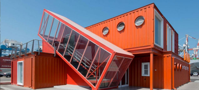 shipping container offices are right at home on an...